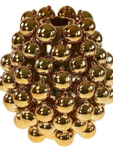 Vaas kerstballen goud