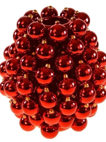 Vaas kerstballen Rood leverbaar in 3 maten