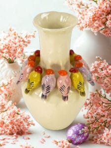 Vaas met vogels 28x28x41.5 cm