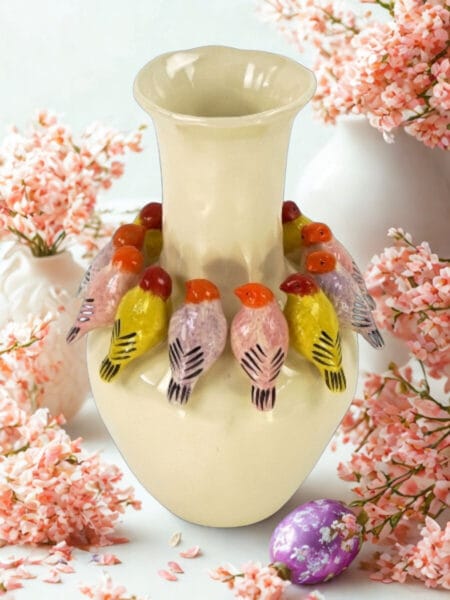 Vaas met vogels 28x28x41.5 cm