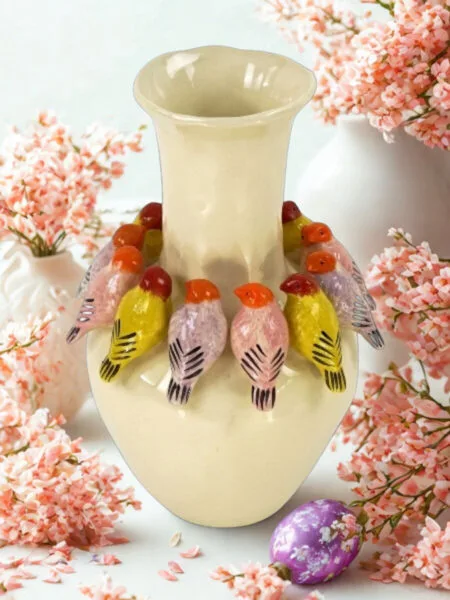 Vaas met vogels 28x28x41.5 cm