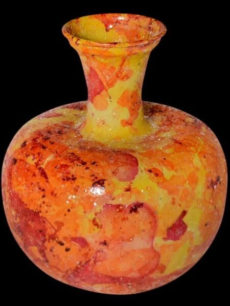 Vaas mosaic geel rood 29x29x34 cm