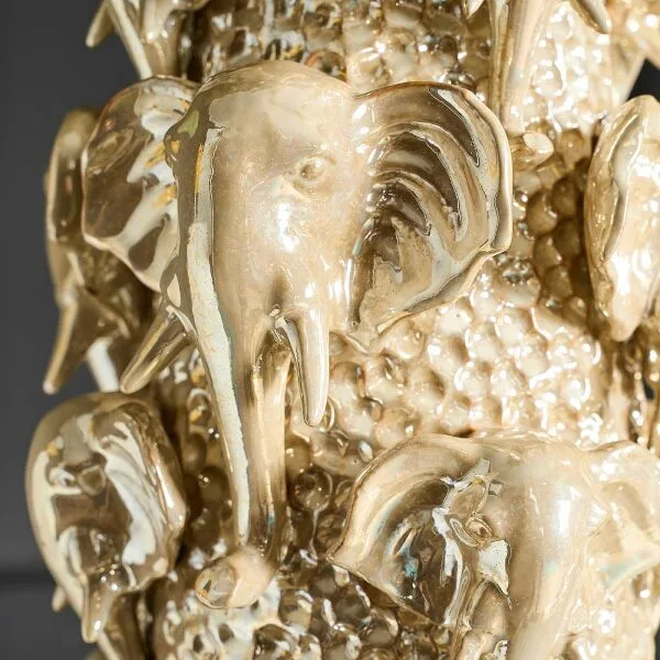 Vaas met olifanten 24x24x49 cm - Afbeelding 4