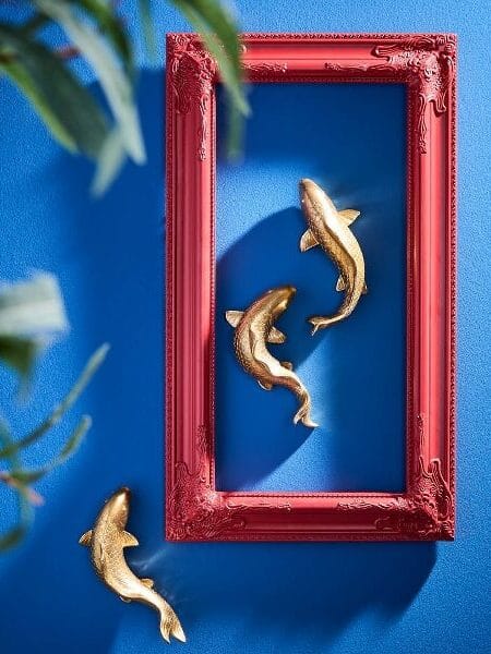 Gouden Karper Wanddecoratie 21x10,5x9,5 cm