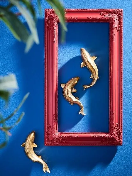 Gouden Karper Wanddecoratie 21x10,5x9,5 cm