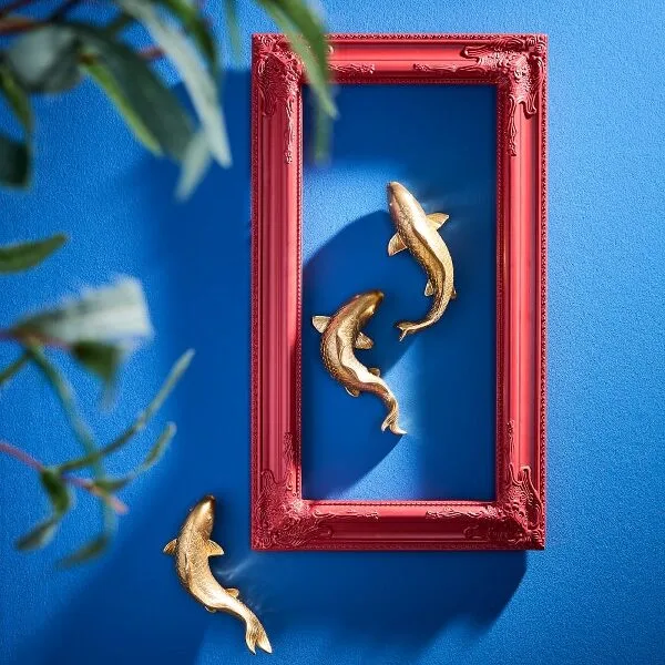 Gouden Karper Wanddecoratie 21x10,5x9,5 cm