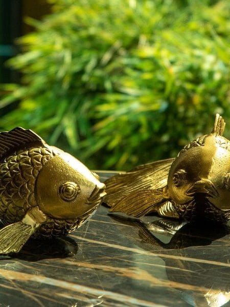 Goudvis wandddecoratie 26x17x11 cm