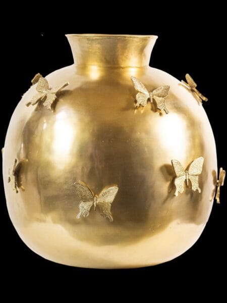 Vaas brons goud vlinders 53x53x51 cm