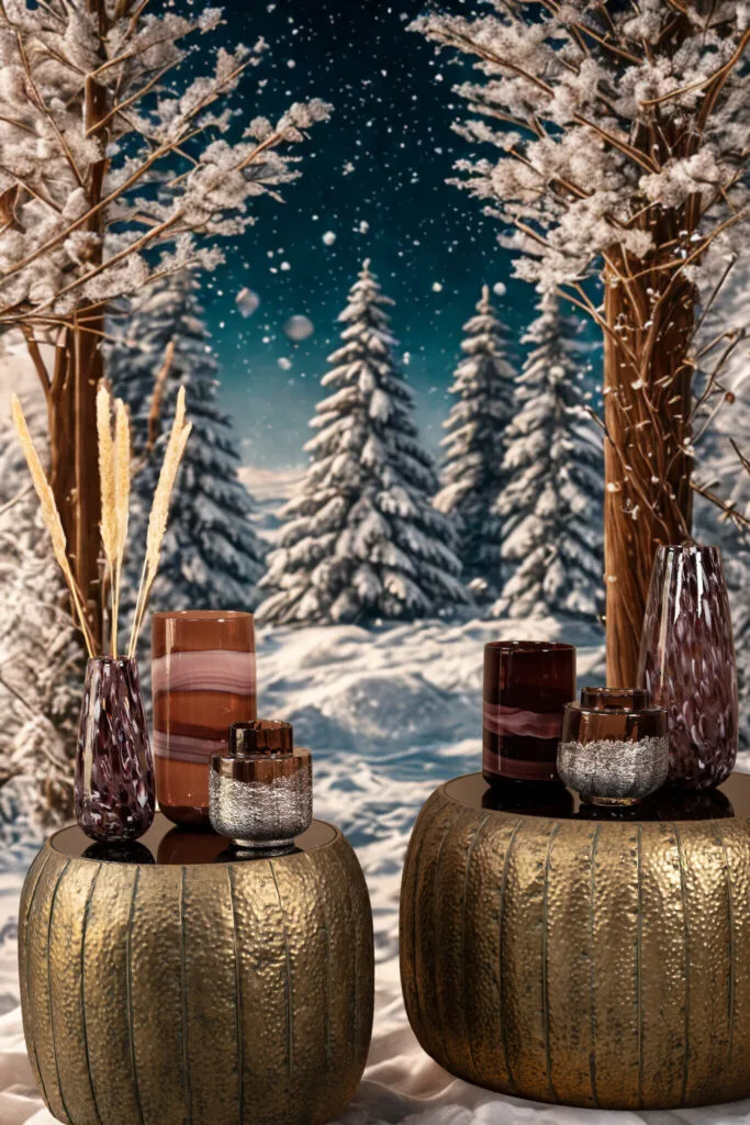 Gindora vaas in decemberstijl