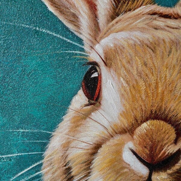 Schilderij Flower Jacket Rabbit 100x70 cm - Afbeelding 2