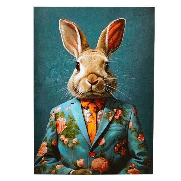 Schilderij Flower Jacket Rabbit 100x70 cm - Afbeelding 4