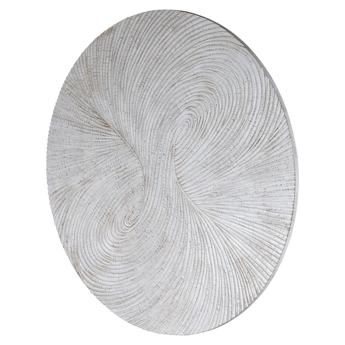 PTMD wandbord Wiktor White MDF round swirl carved L 180 cm - Afbeelding 2