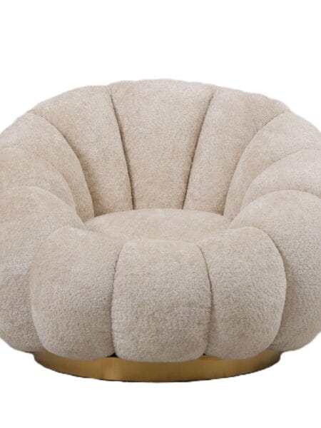 PTMD Fauteuil Daisy Cream Euphoria 2 gold base