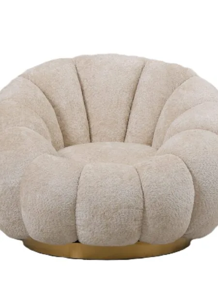 PTMD Fauteuil Daisy Cream Euphoria 2 gold base