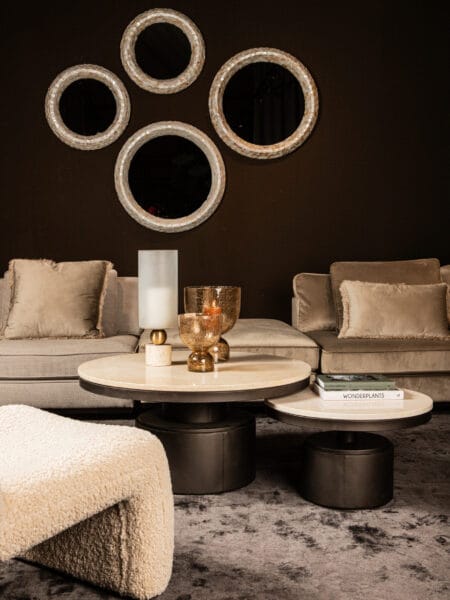 PTMD Bregt coffeetable beige rond 90 cm