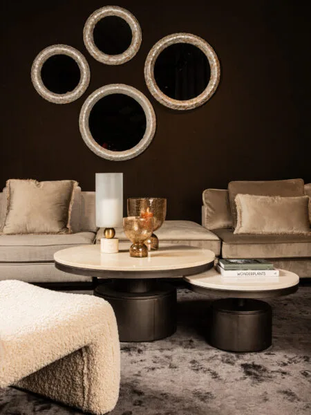 PTMD Bregt coffeetable beige rond 90 cm