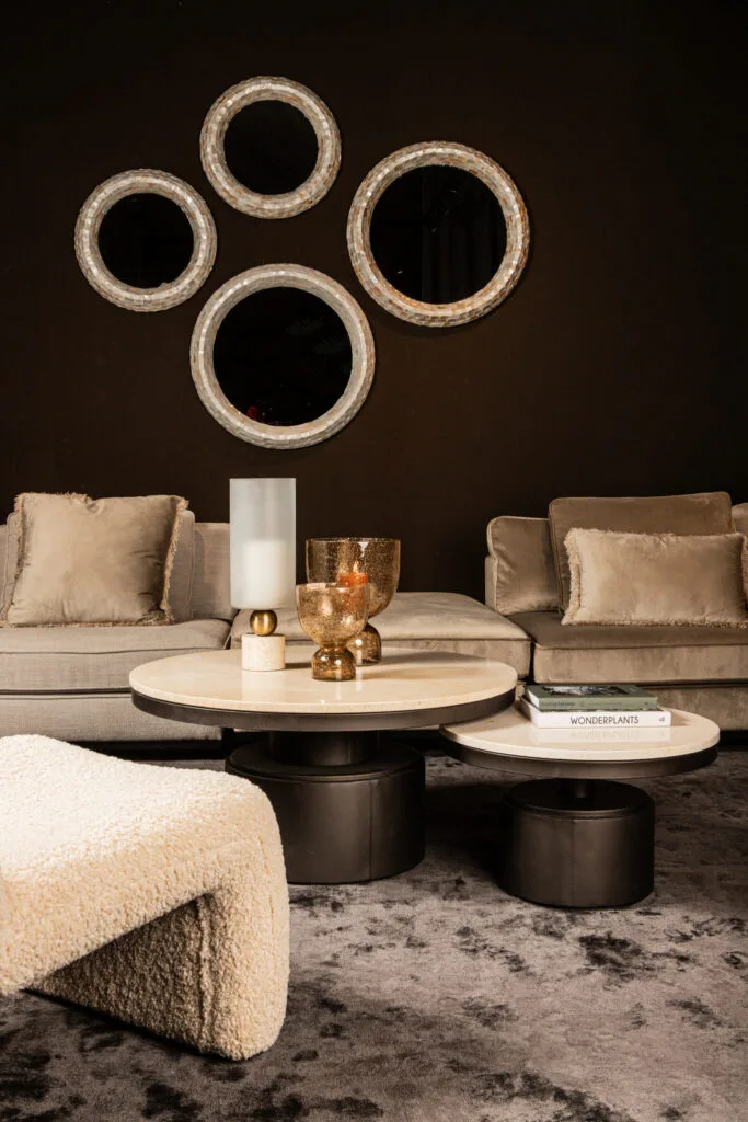PTMD Bregt coffeetable beige rond 90 cm