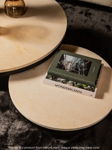 PTMD Bregt coffeetable beige rond 60 cm