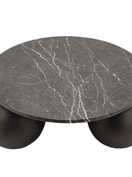 PTMD Skippy coffee table brown marble 85x85x30 cm