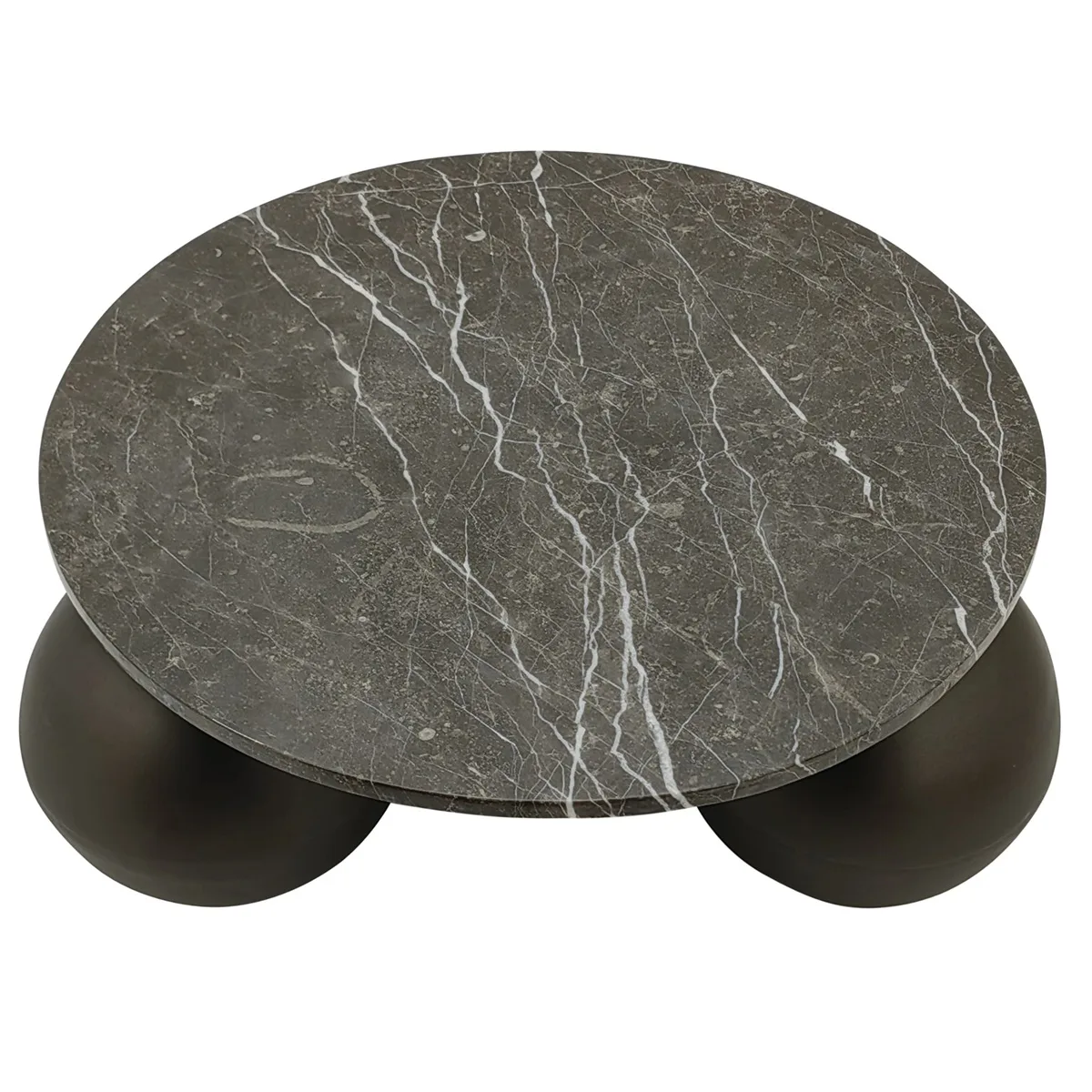 PTMD Skippy coffee table brown marble 85x85x30 cm - Afbeelding 2