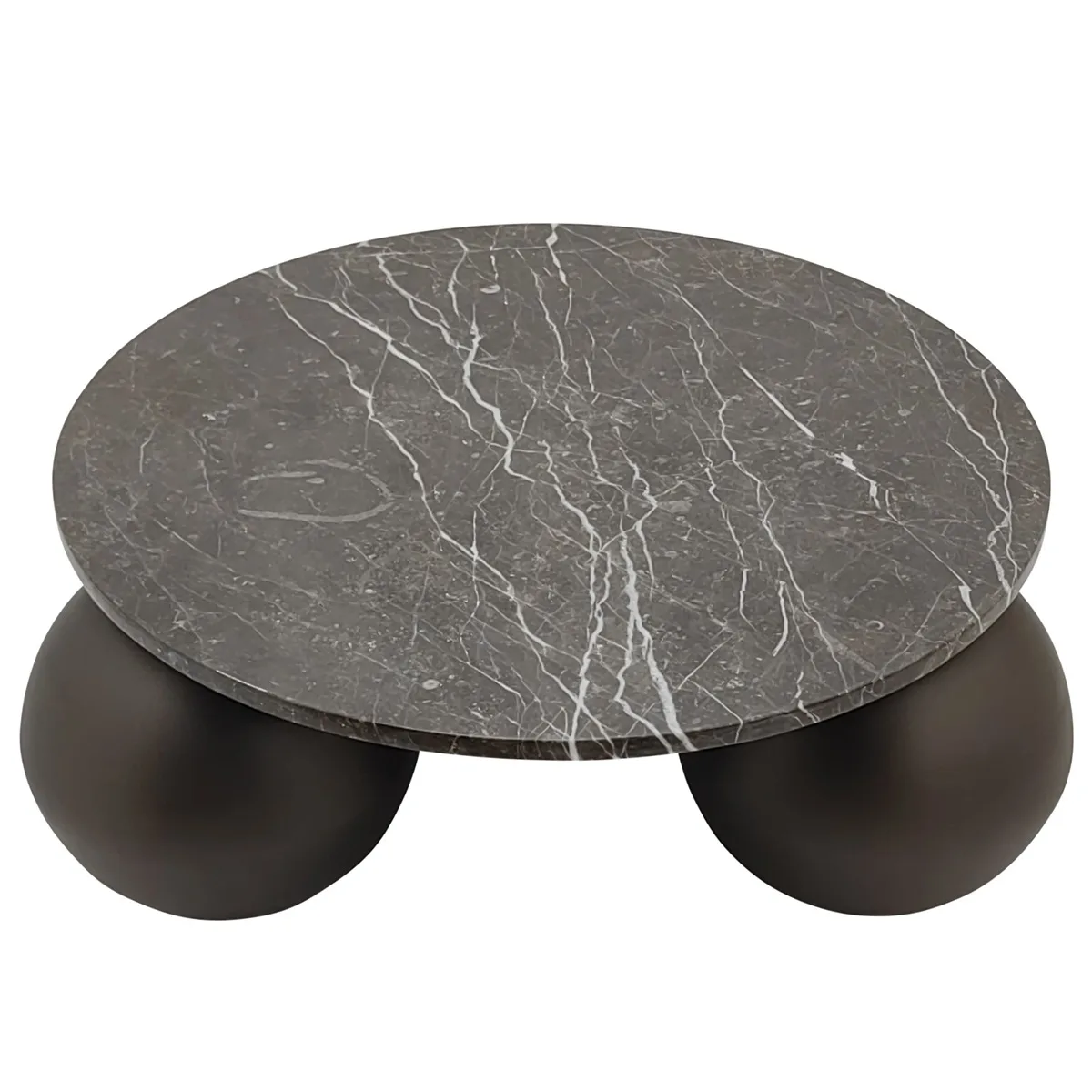 PTMD Skippy coffee table brown marble 85x85x30 cm