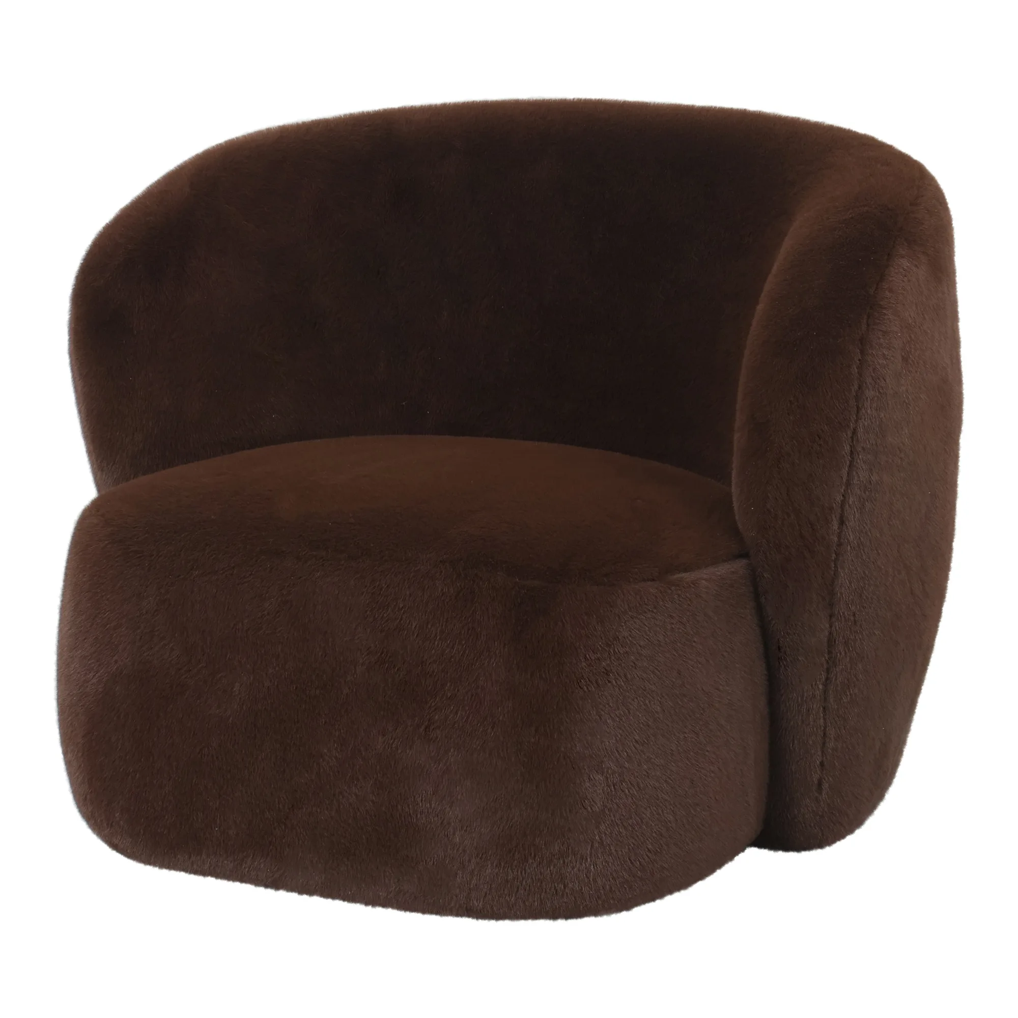 PTMD Fur Fauteuil Aphrodite Brown - Afbeelding 2