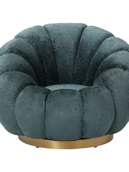 PTMD Fauteuil Daisy Petrol Euphoria 13 gold base