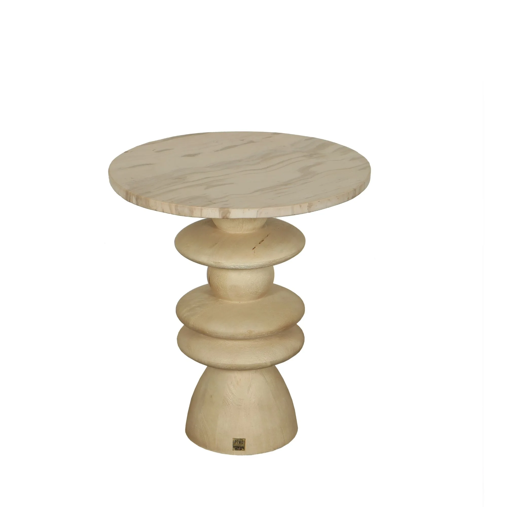 PTMD Callain Natural mango tafel rond 45 cm - Afbeelding 5