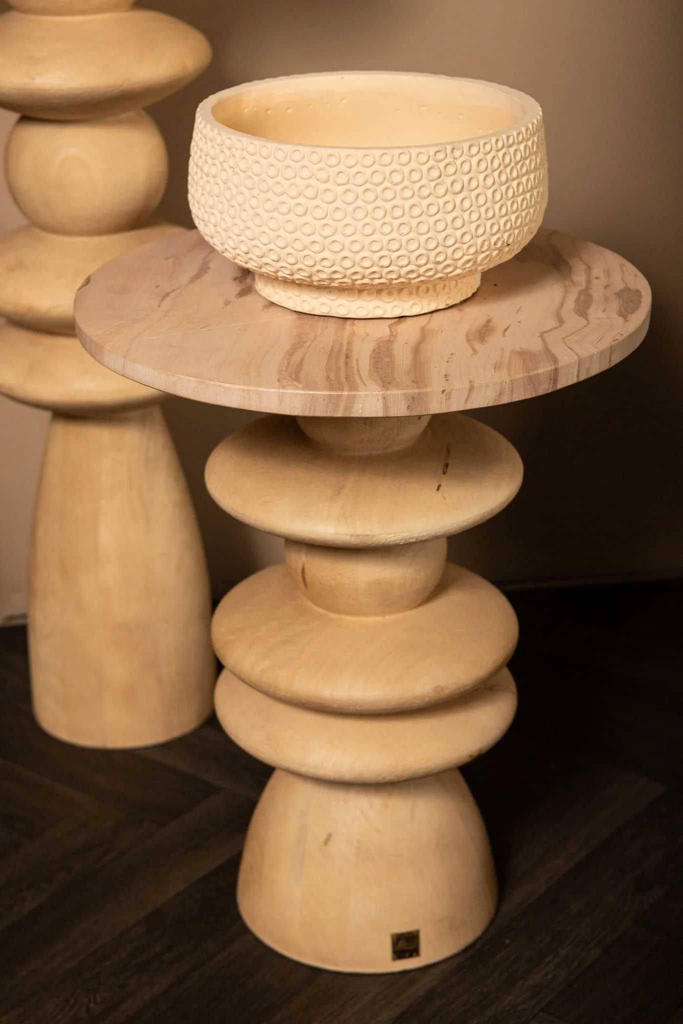 PTMD Callain Natural mango tafel rond 45 cm