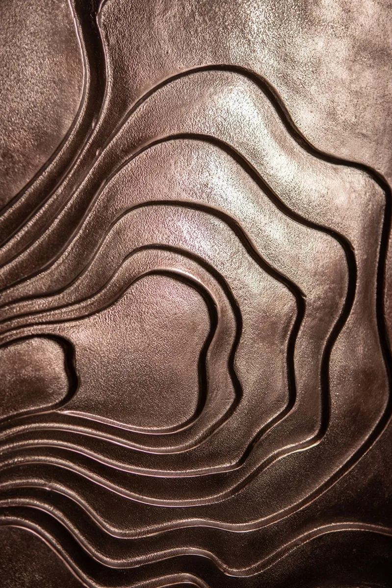 PTMD Erike Bronze Casted Alu Wall Panel Wave – set van 2 - Afbeelding 4