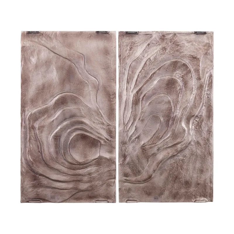 PTMD Erike Bronze Casted Alu Wall Panel Wave – set van 2 - Afbeelding 5