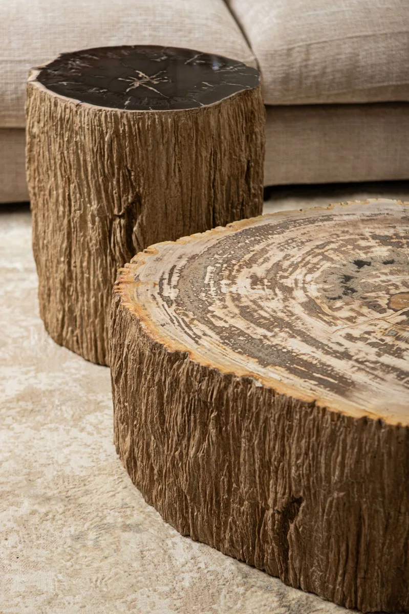PTMD Natural petrified coffeetable fiberglass 60x70x28 cm - Afbeelding 4