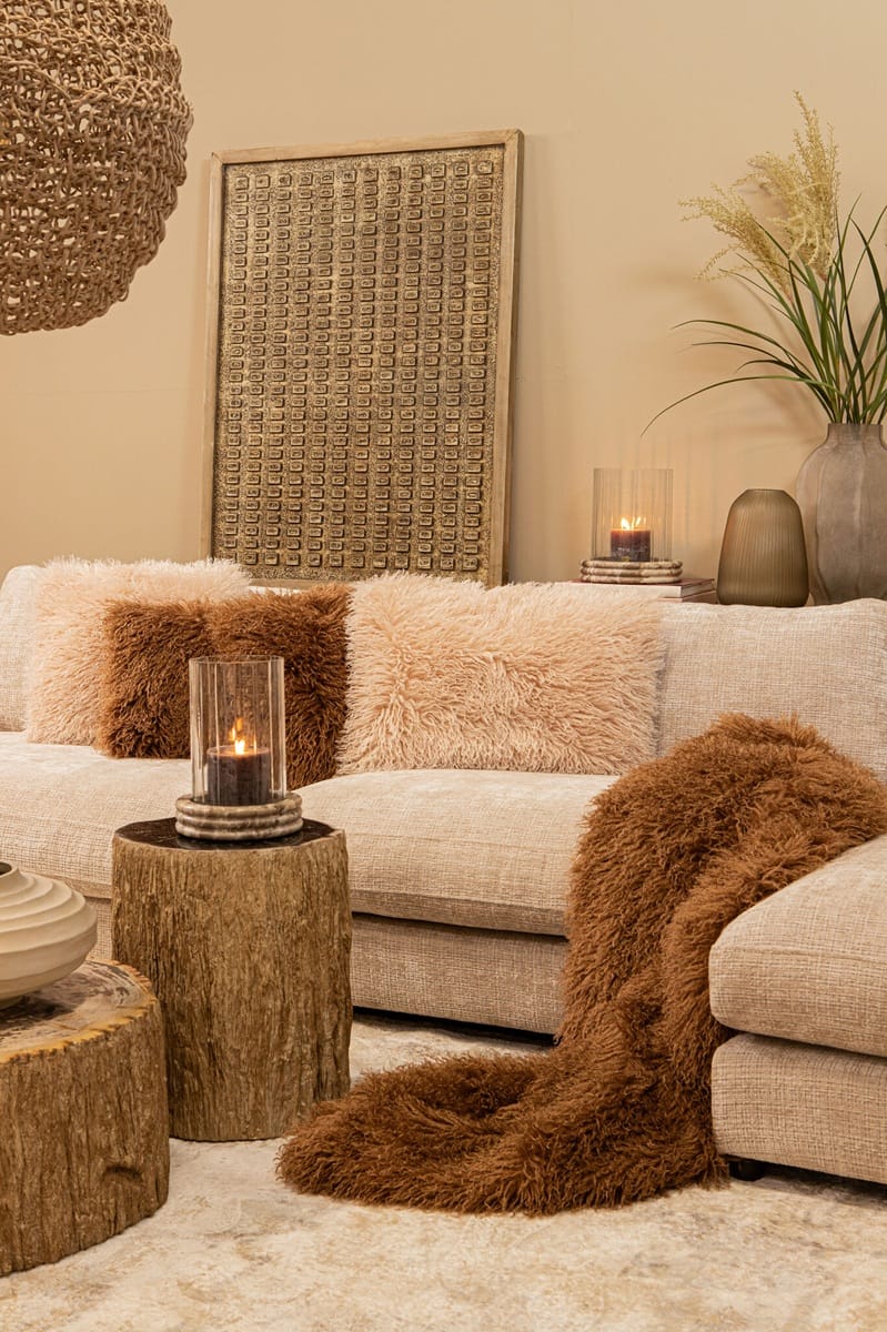 PTMD Sierre Bronze MDF framed wall panel with glass L