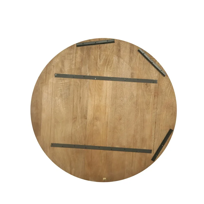 Mattin Natural mango wood circle wall panel rnd Large 120 cm - Afbeelding 4