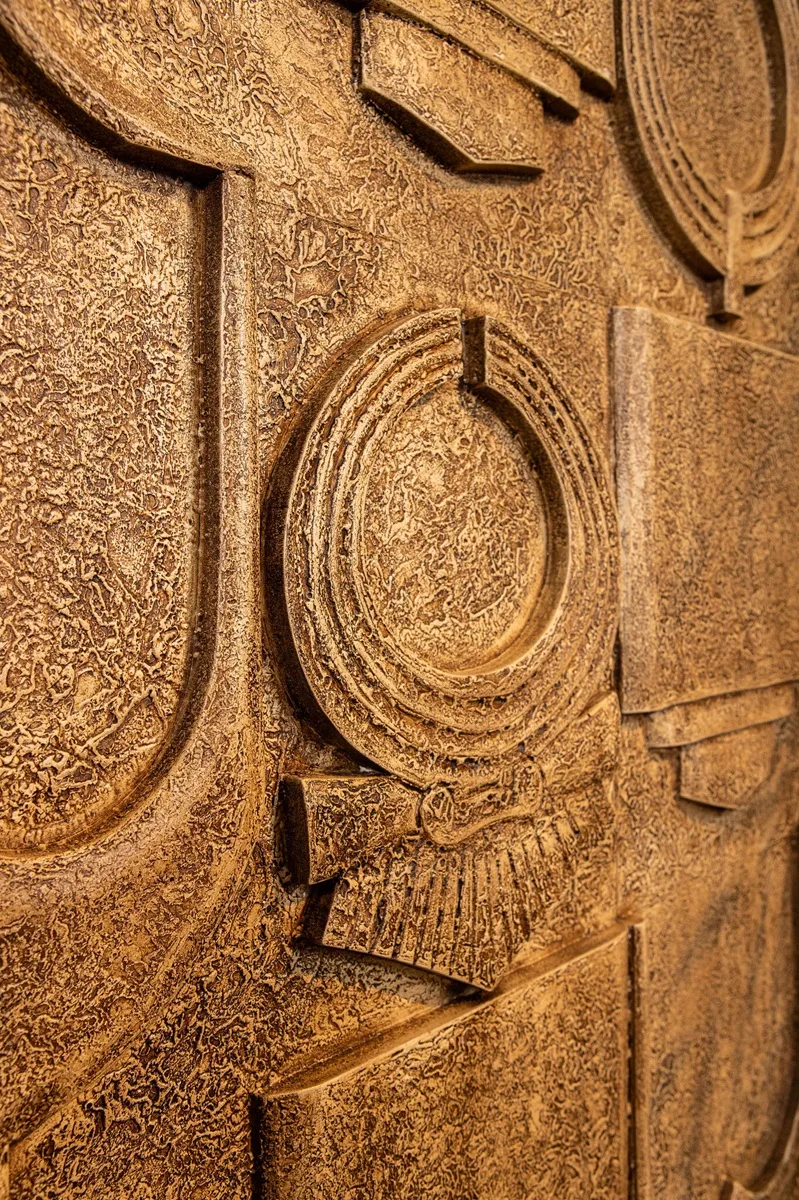 PTMD Saku Beige MDF aancient symbols antique 120x6,5x120 cm - Afbeelding 3