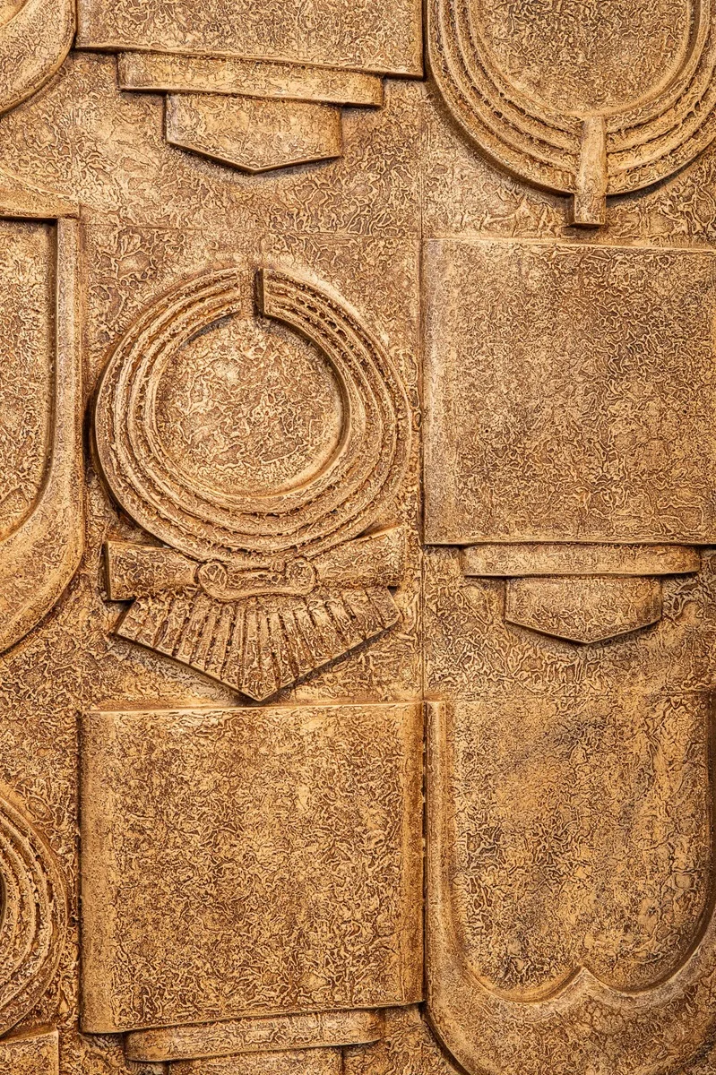 PTMD Saku Beige MDF aancient symbols antique 120x6,5x120 cm - Afbeelding 4