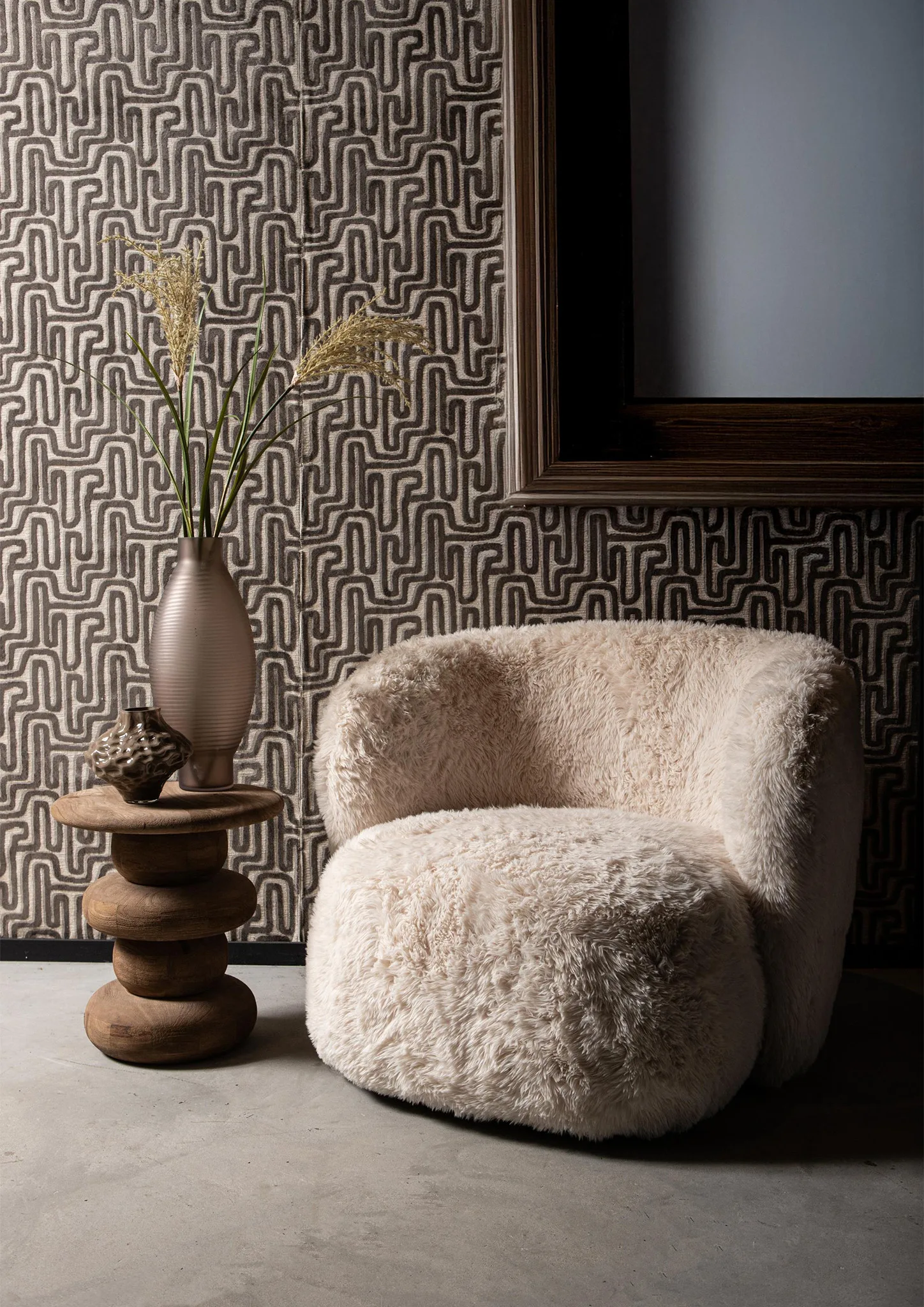 PTMD Fauteuil Aphrodite Fur Beige - Afbeelding 6