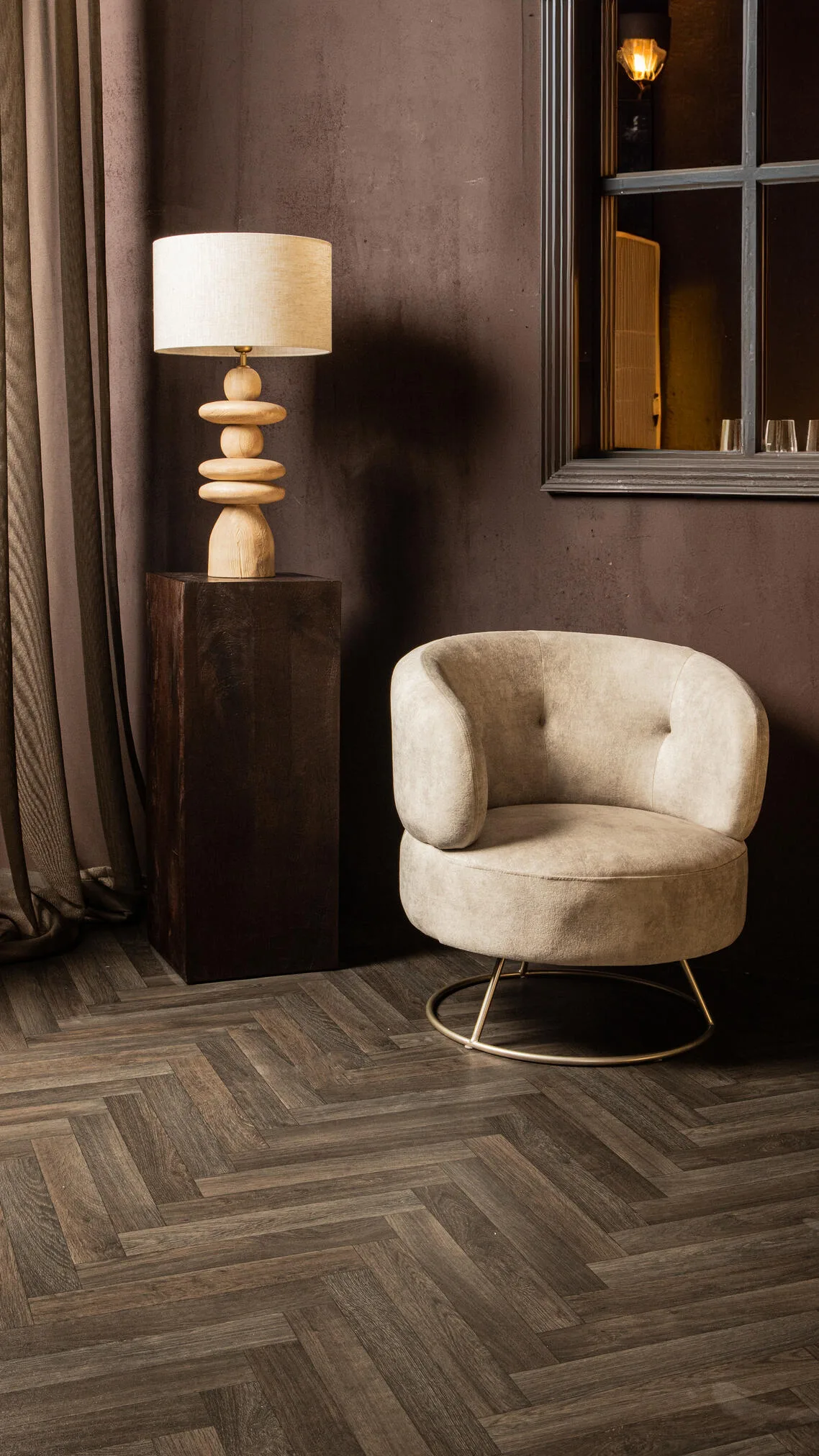 PTMD Fauteuil Carice infinity beige 2 bison gold base - Afbeelding 2