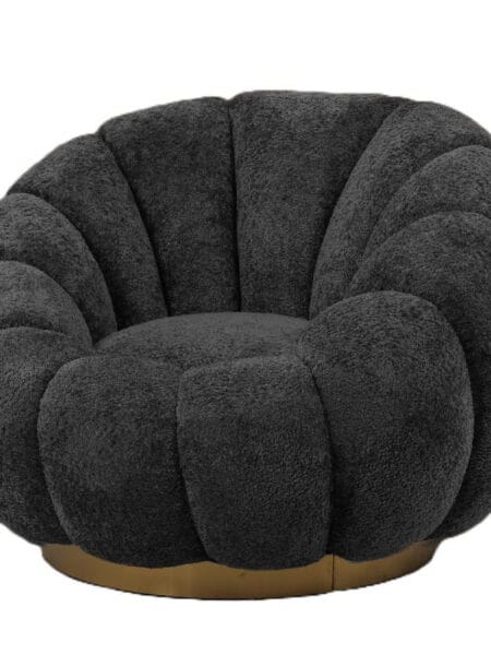 PTMD Fauteuil Daisy Antraciet Euphoria 21 gold base