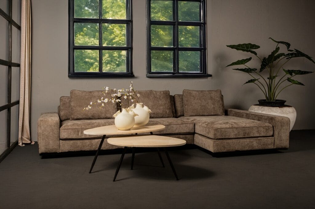 PTMD Veria set of 2 coffeetables beige marble