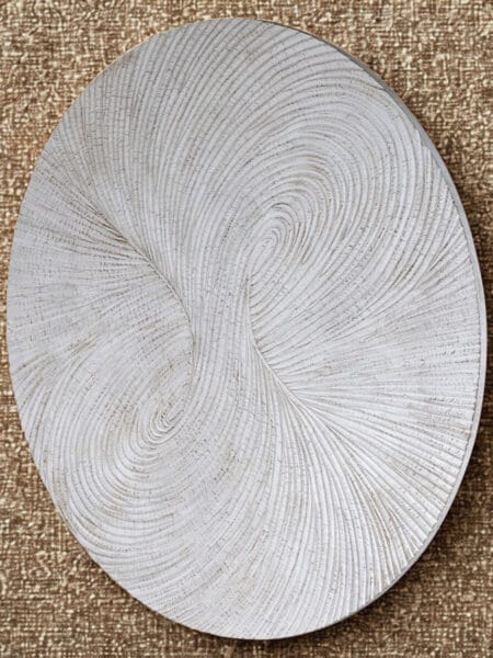 PTMD wandbord Wiktor White MDF round swirl carved M 120 cm