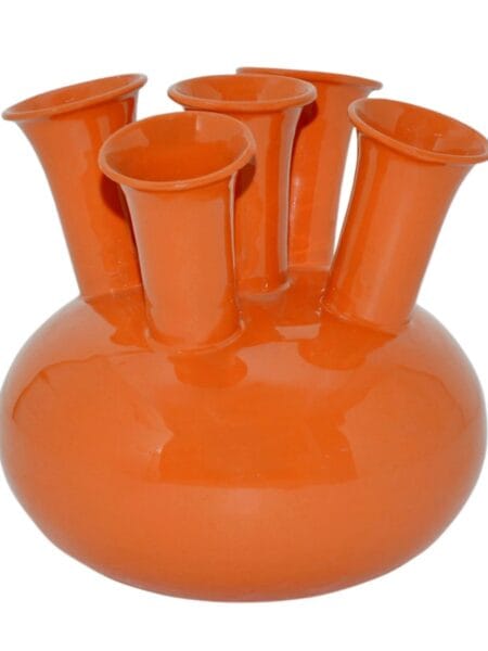 Vaas Oranje met 5 monden Enamel 23x23x23 cm