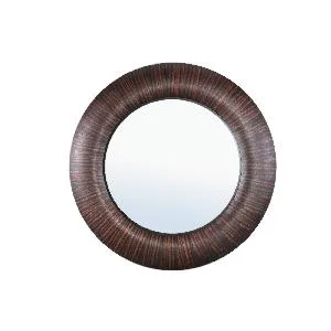 PTMD Gezzy Brown wooden veneer mirror rond 110 cm - Afbeelding 2