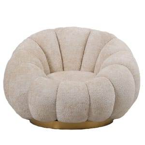 Daisy fauteuil Cream Euphoria 2 gold bas voorkant