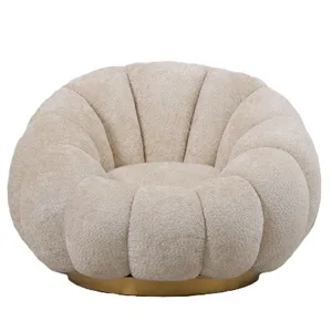 Daisy fauteuil Cream Euphoria 2 gold bas voorkant