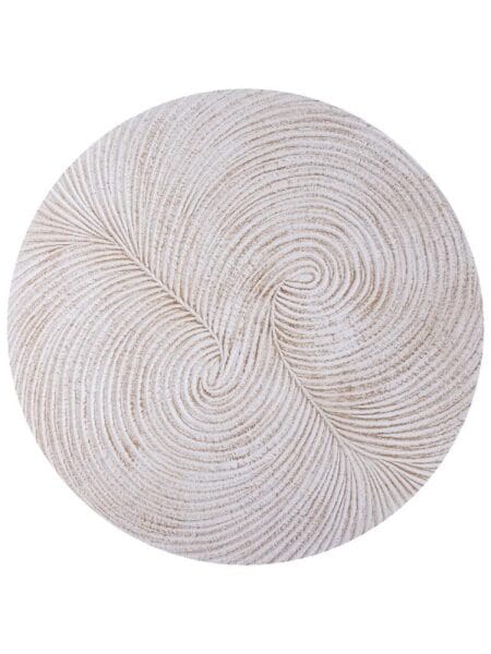 PTMD wandbord Wiktor White MDF round swirl carved S 90 cm