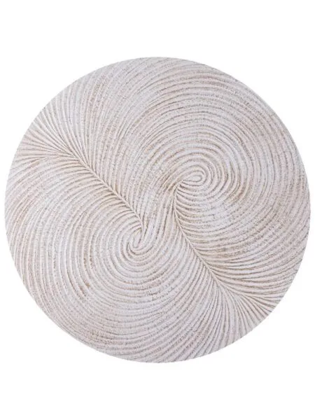 PTMD wandbord Wiktor White MDF round swirl carved S 90 cm