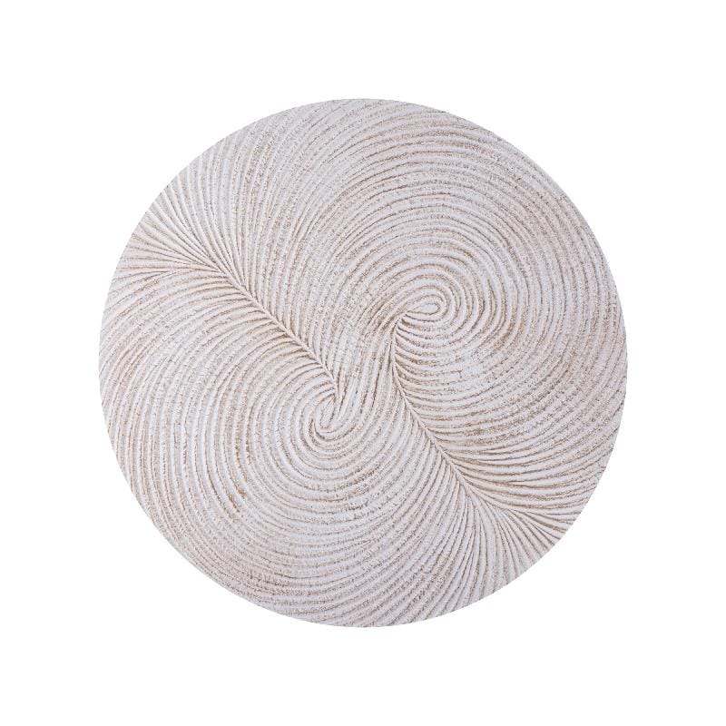 PTMD wandbord Wiktor White MDF round swirl carved S 90 cm