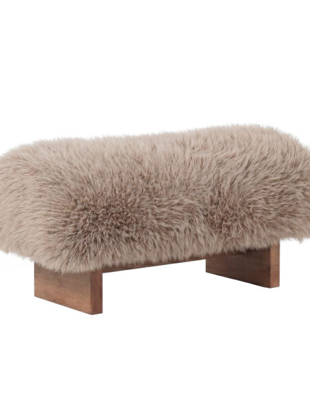 PTMD Hair Brown Fabric Bench small