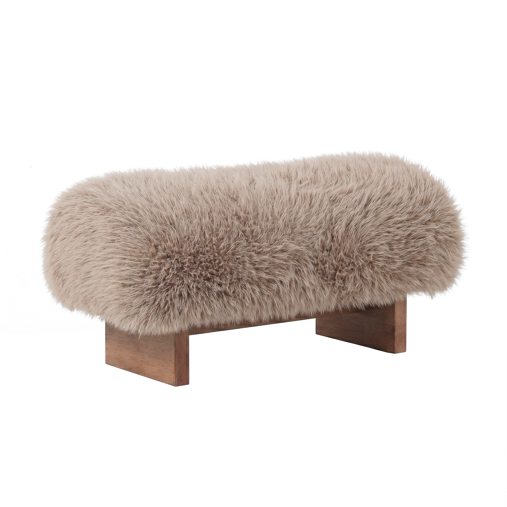 PTMD Hair Brown Fabric Bench small